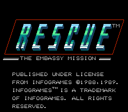Rescue - The Embassy Mission Title Screen